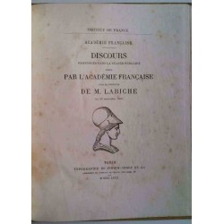 Discours par l’Académie Française pour la réception de M. Labiche, typographie de Firmin-Didot