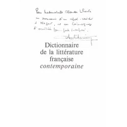 Dédicace : Dictionnaire de la littérature contemporaine, par André Bourin et Jean Rousselot, Librairie Larousse