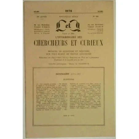 L’Intermédiaire des chercheurs et curieux, numéro 324