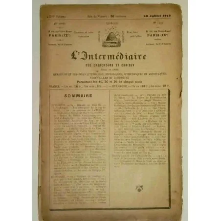 L’Intermédiaire des chercheurs et curieux, numéro 1335