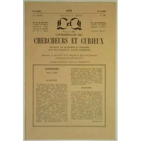 L’Intermédiaire des chercheurs et curieux, numéro 343