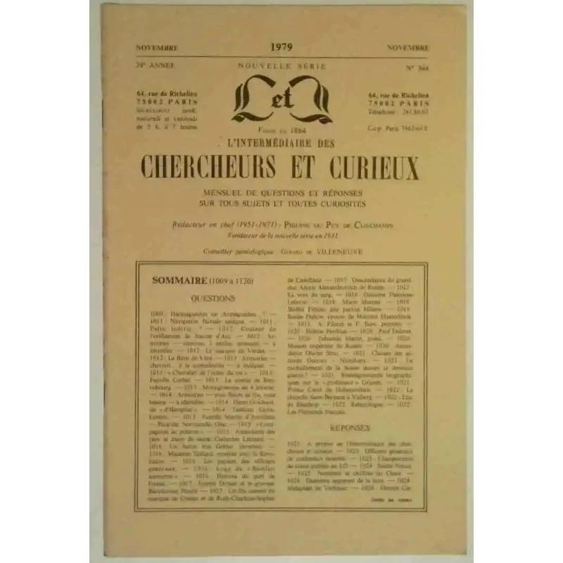 L’Intermédiaire des chercheurs et curieux, numéro 344