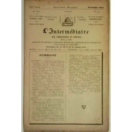 L’Intermédiaire des chercheurs et curieux, numéro 1333