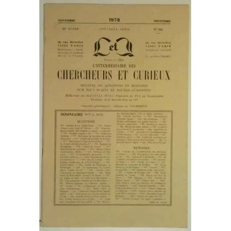 L’Intermédiaire des chercheurs et curieux, numéro 332