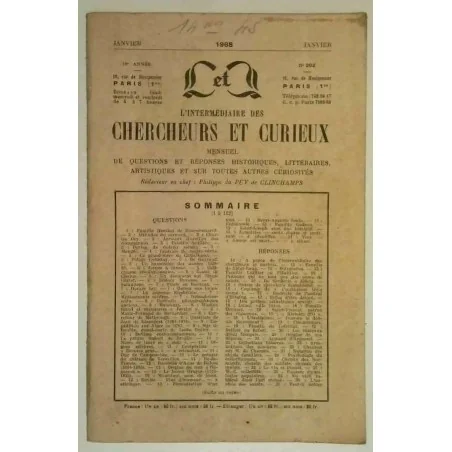 L’Intermédiaire des chercheurs et curieux, numéro 202