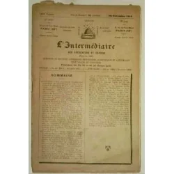 L’Intermédiaire des chercheurs et curieux, numéro 1347  30 novembre 1912