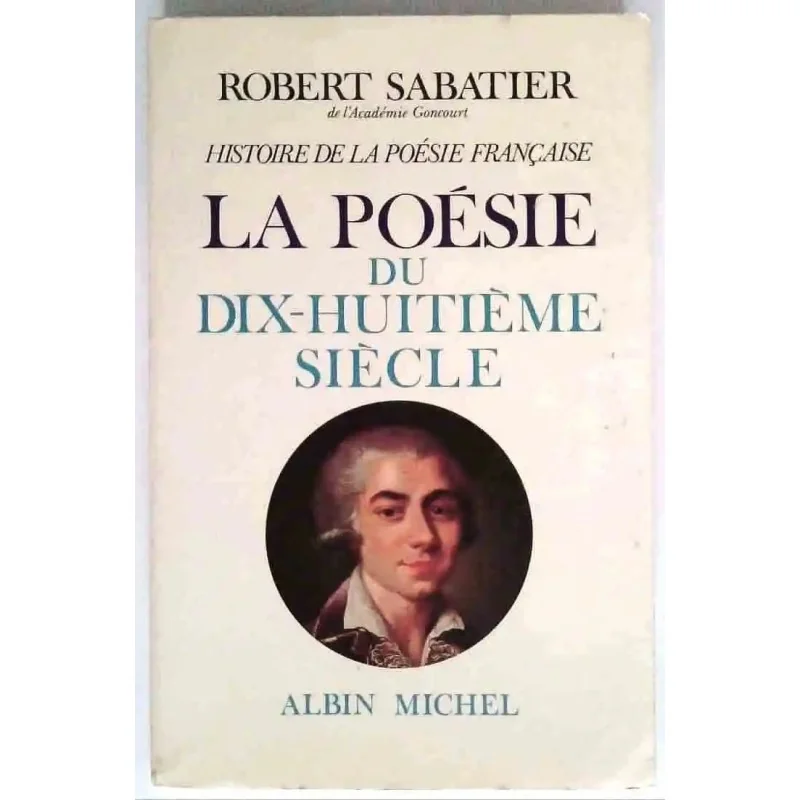 Portrait de Voltaire en médaillon, couverture illustrée du tome IV de "La Poésie du XVIIIe siècle" par Sabatier.