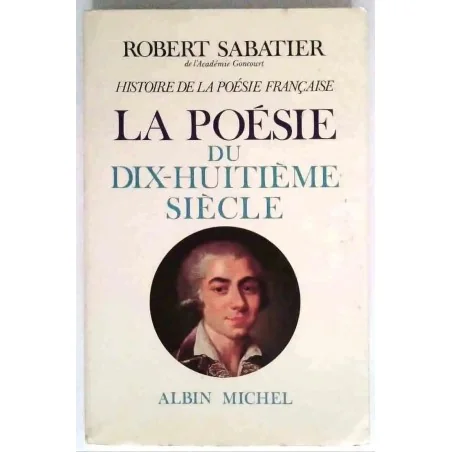 Portrait de Voltaire en médaillon, couverture illustrée du tome IV de "La Poésie du XVIIIe siècle" par Sabatier.