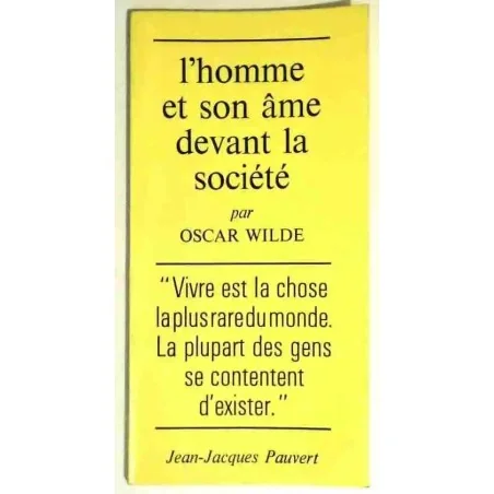 Couverture du livre "L’Homme et son âme devant la société" Oscar Wilde, édition Pauvert 1971,