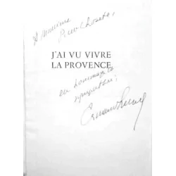 Dédicace : J’ai vu vivre la Provence, par Armand Lunel, Librairie Athème Fayard  1962