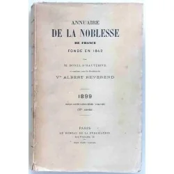 Couverture de l’Annuaire de la noblesse de France (1899), Borel d’Hauterive, blasons colorés, édition historique.