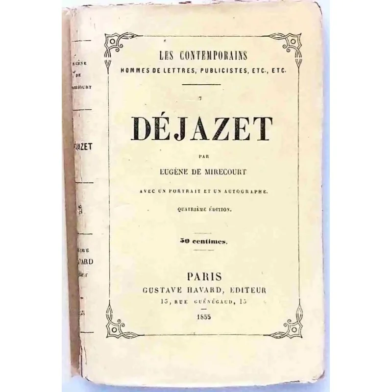 Portrait de Virginie Déjazet en frontispice du livre d’Eugène de Mirecourt, édition Havard, 1855.