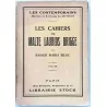 Couverture du livre « Les Cahiers de Malte Laurids Brigge » de Rilke, édition Stock 1923, collection Les contemporains.