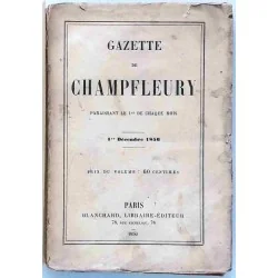 Couverture du tome 2 de la Gazette de Champfleury, Blanchard éditeur, décembre 1856, revue littéraire rare